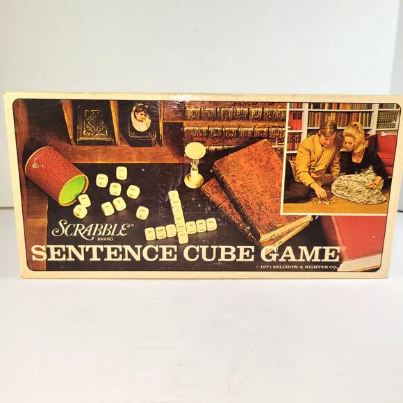 Vintage 1971 Scrabble Sentence Cube Board Game by Selchow & Righter - Picture 1 of 16